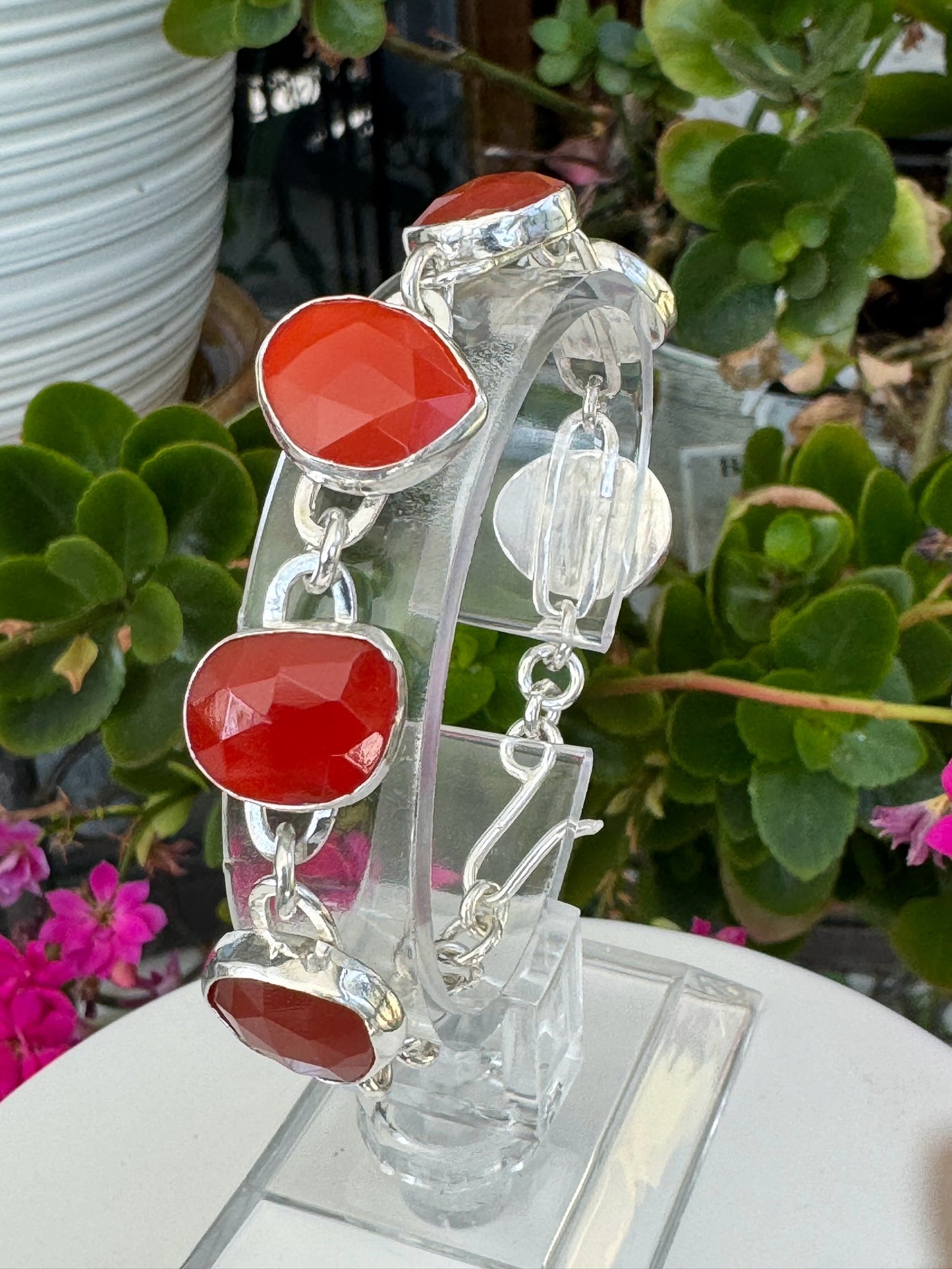 Carnelian stone and sterling silver