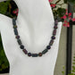 Druzy agate and crystal sterling silver .925 necklace  19” or 47 cm