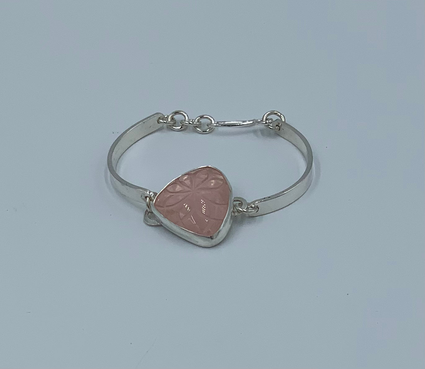 Rose quartz and sterling silver