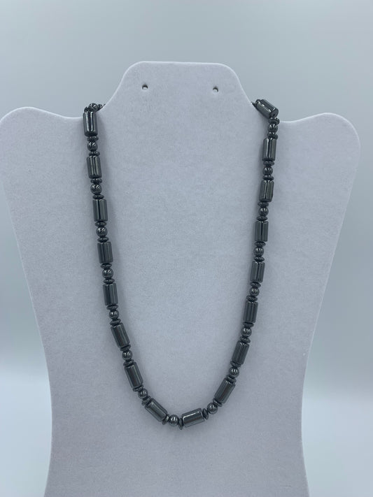 Hematite necklace with plated sterling silver clasp  20” or 50 cm