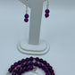 Jade and crystal sterling silver .925 necklace paired with matching earrings  18” or 45 cm