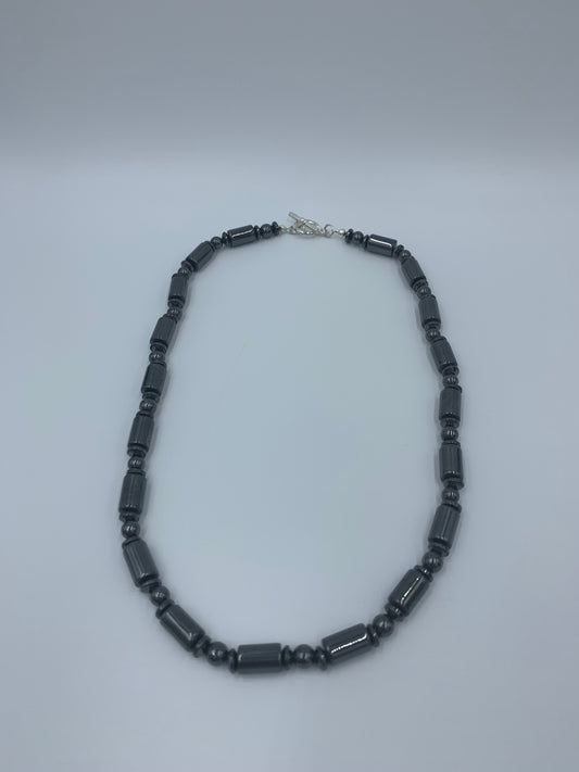 Hematite necklace with plated sterling silver clasp  20” or 50 cm