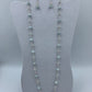 Aquamarine sterling silver .925 necklace paired with matching earrings  23” or 42cm