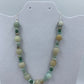 Amazonite with jade, sterling silver .925 necklace