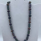 Druzy agate and crystal sterling silver .925 necklace  19” or 47 cm